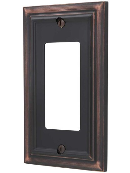 Georgian Single-GFI Switch Plate in Aged Bronze.